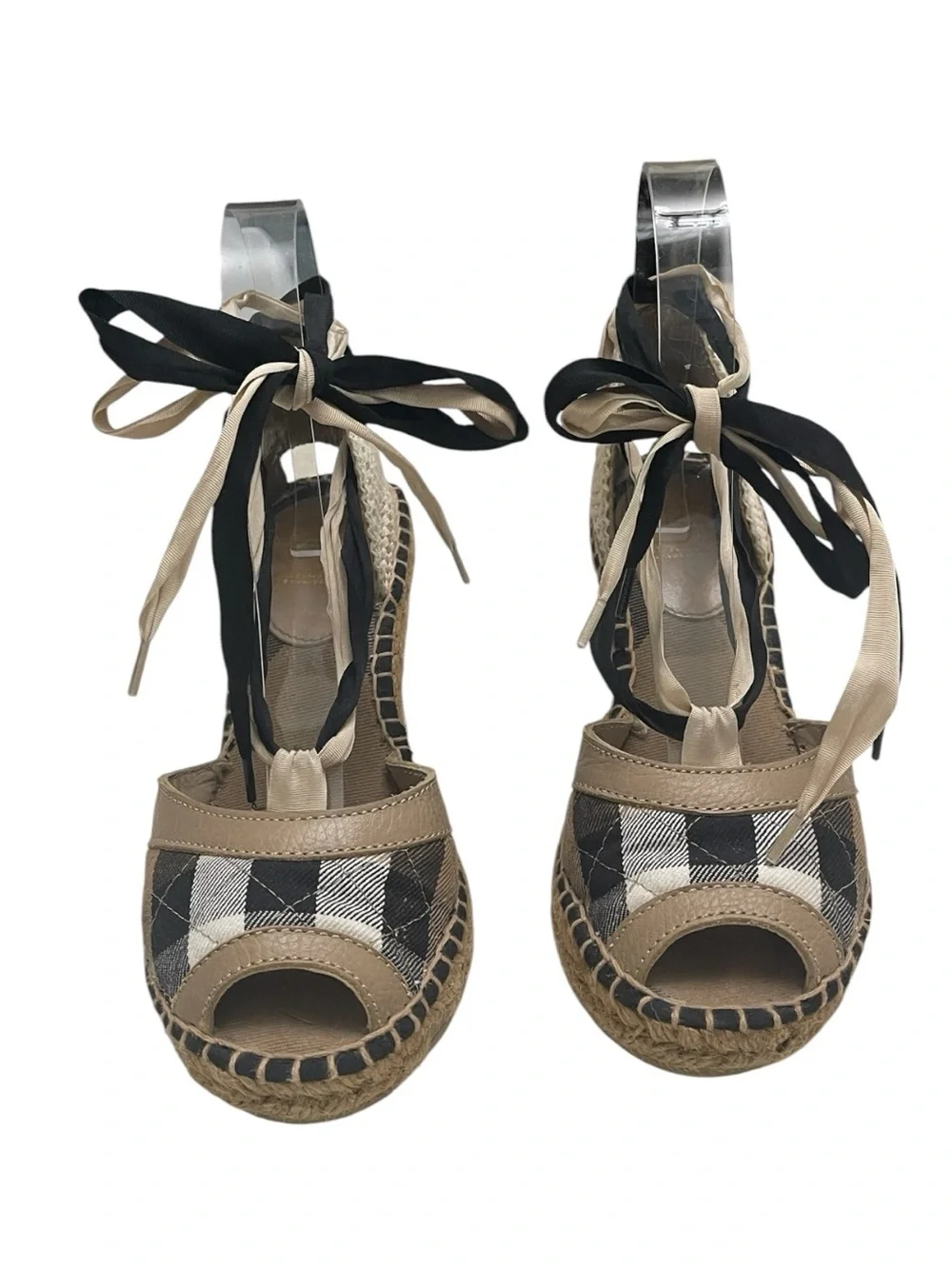 Burberry Check Espadrille Wedges EU 37 /UK 4 / US 7